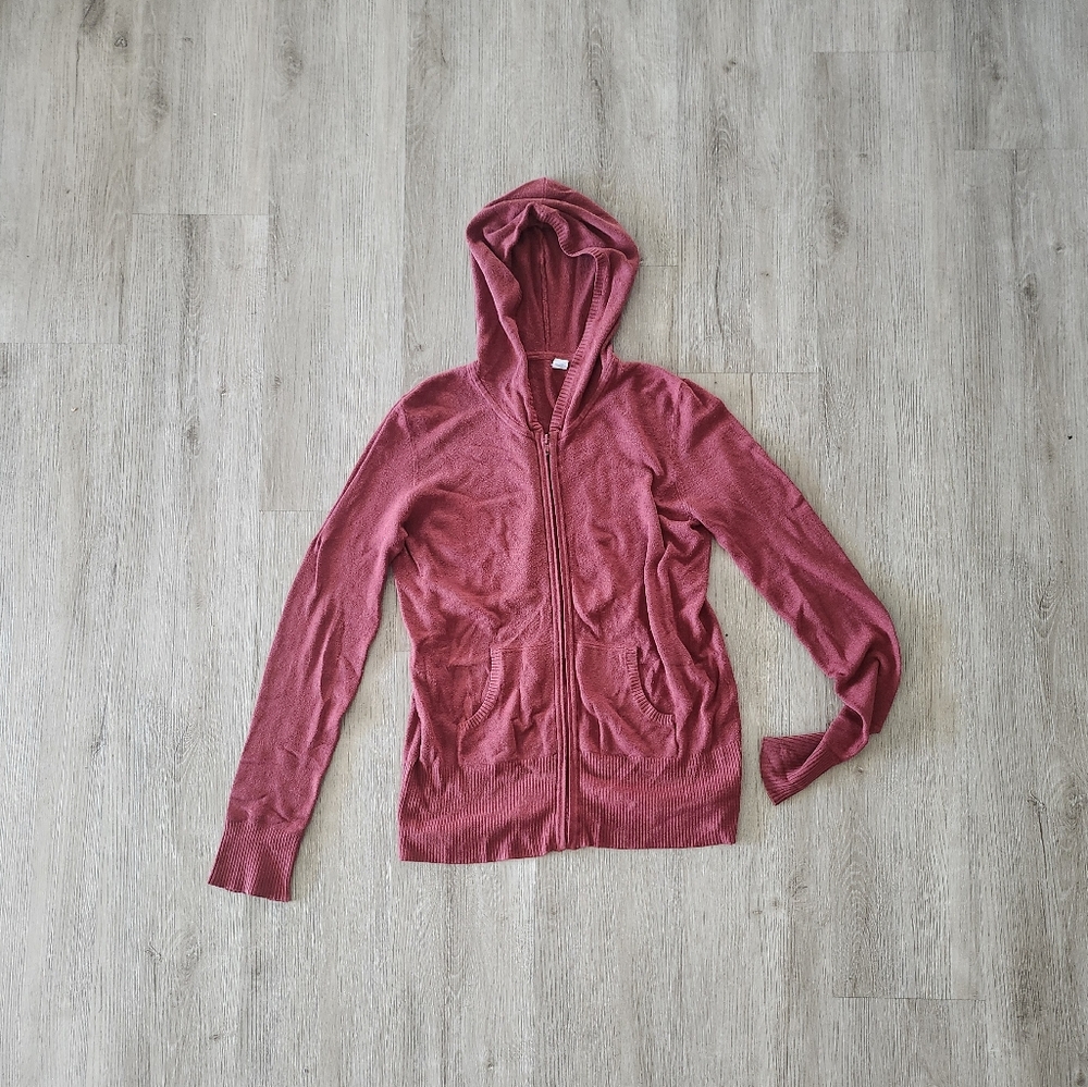 Burnt Orange Zipper Cardigan Hoodie